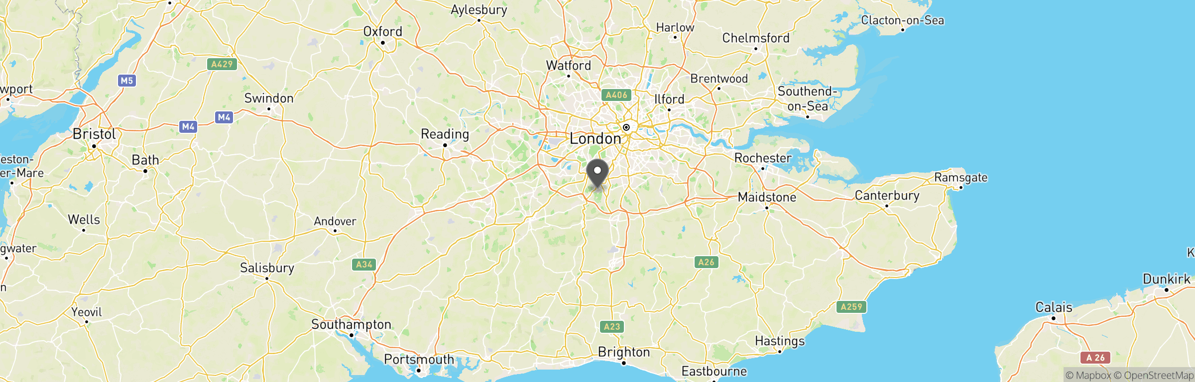 Location map of Epsom CQB Bunker