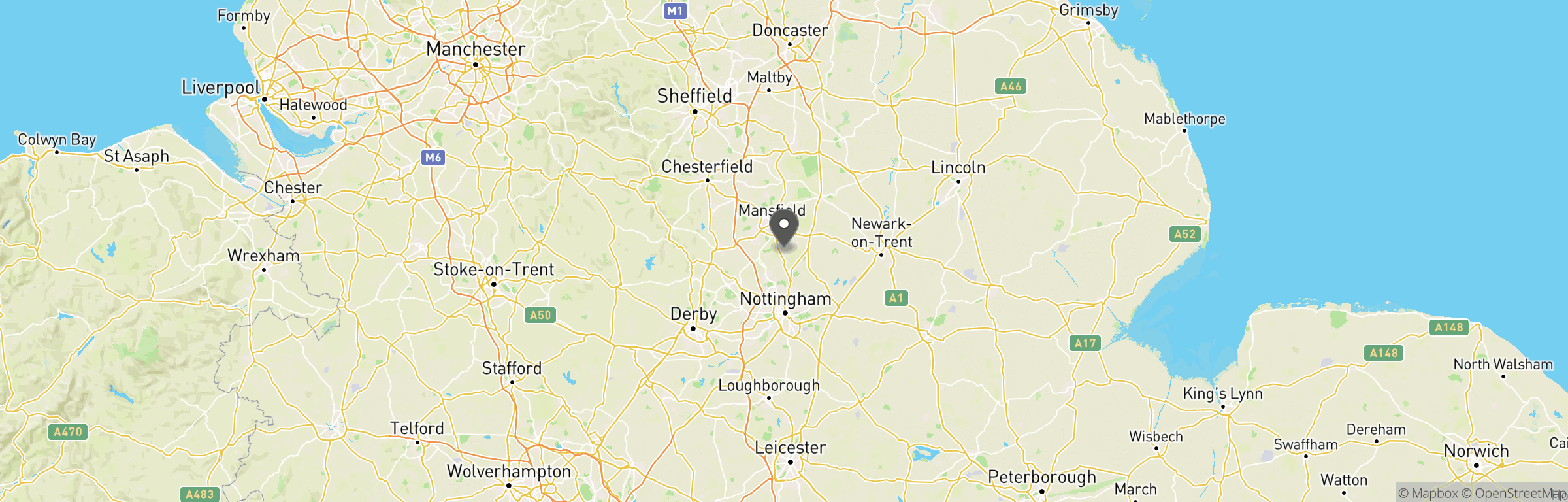 Location map of Ravenshead Airsoft
