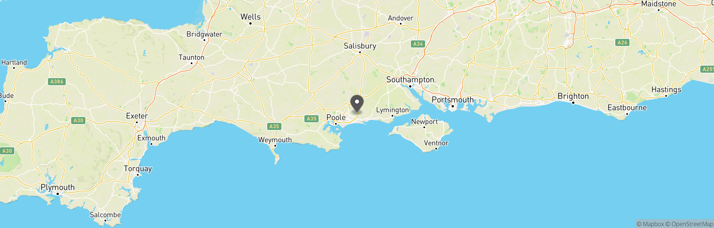 Location map of Camouflage Airsoft: Bournemouth