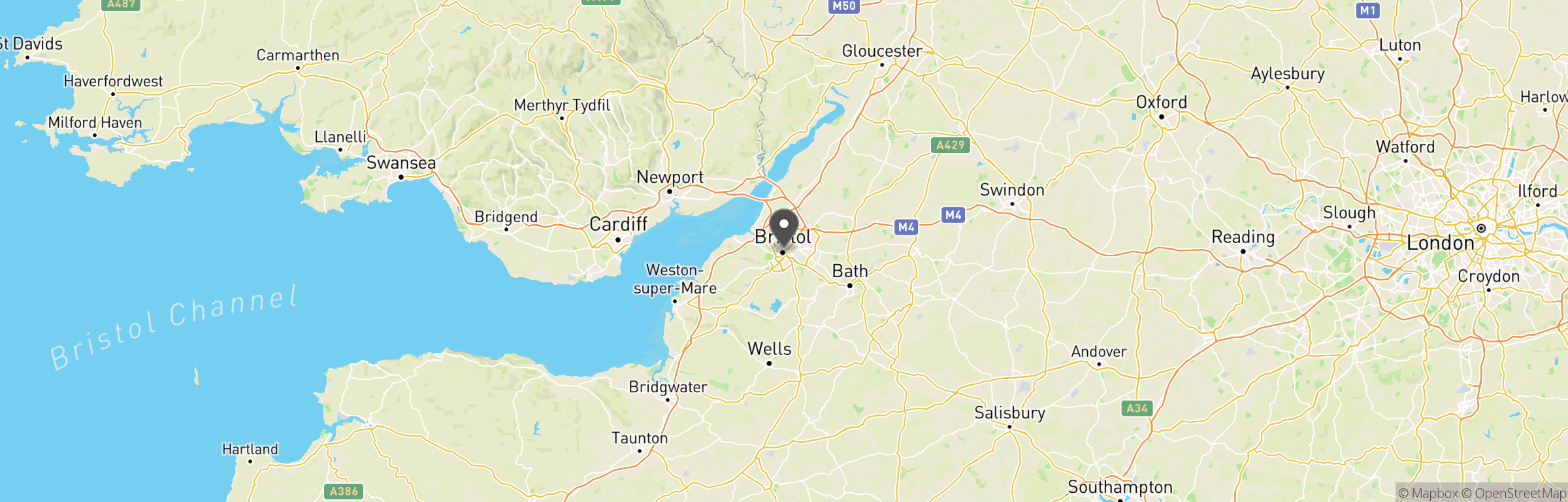 Location map of Bristol Airsoft