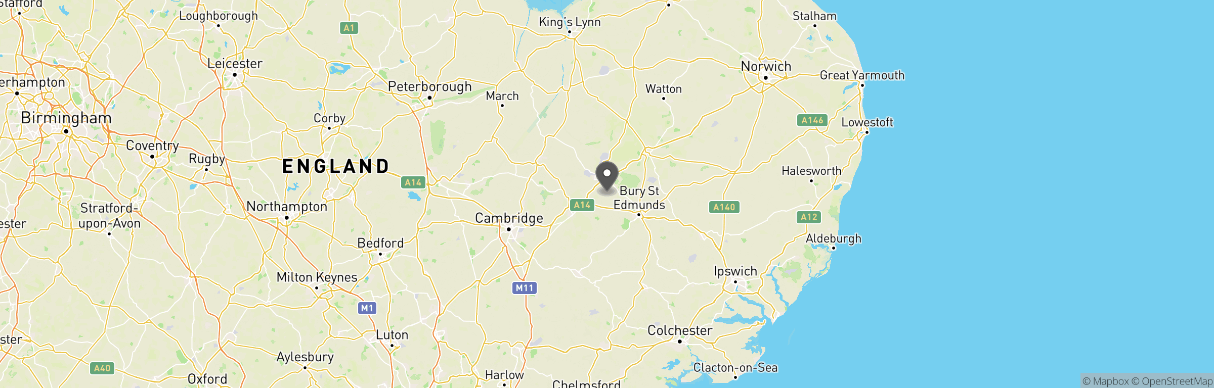 Location map of Tuddenham